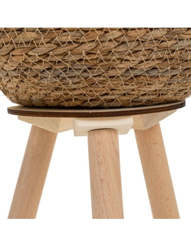 Macetero de Fibra Natural y Algodón Negro