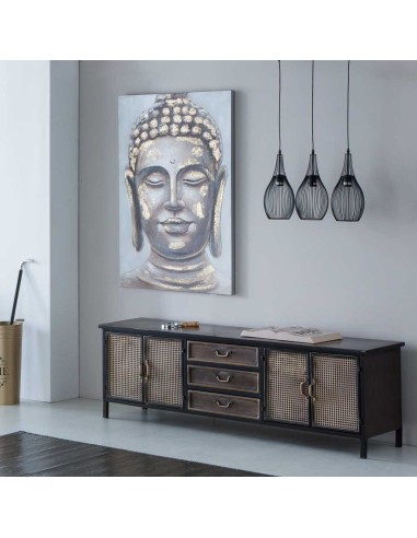 Cuadro en Lienzo con Diseño Relieve en Oro