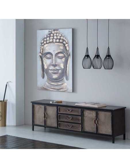 Cuadro en Lienzo con Diseño Relieve en Oro