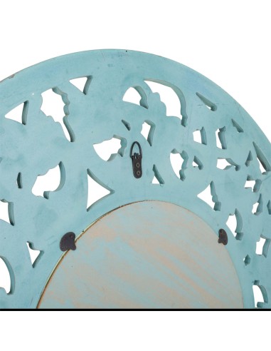 Espejo Ovalado de Madera Azul