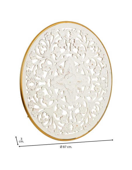 Panel Decorativo de Madera en Blanco