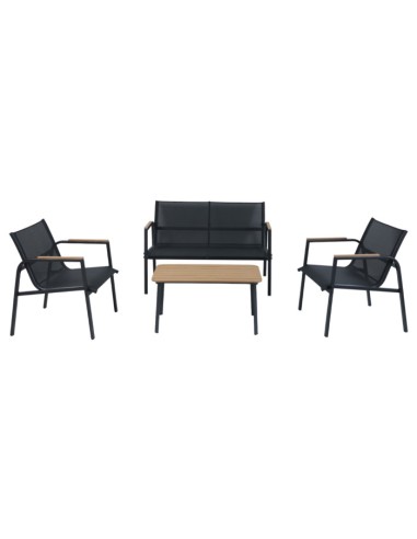 Sofá Set 4 de Acero Textilene y Madera