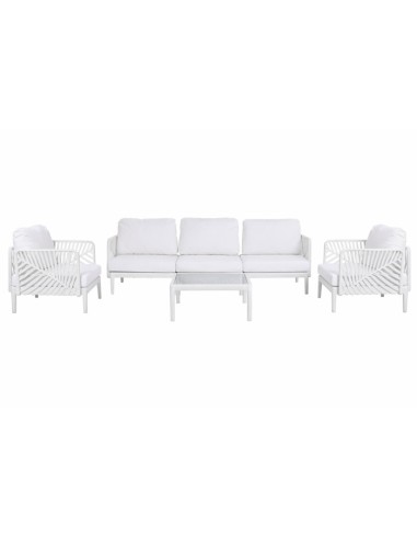 Sofá Set 4 de Poliéster en Hoja Crema