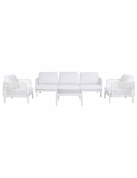 Sofá Set 4 de Poliéster en Hoja Crema