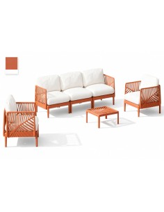 Sofá Set 4 de Poliéster en Hoja Terracota 2