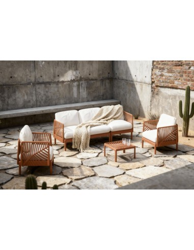 Sofá Set 4 de Poliéster en Hoja Terracota