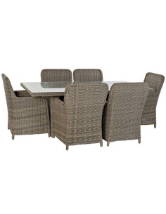 Mesa de Comedor Set 7 de Ratán Sintético 2