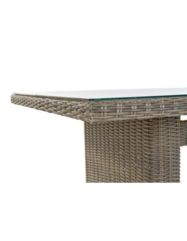 Mesa de Comedor Set 7 de Ratán Sintético