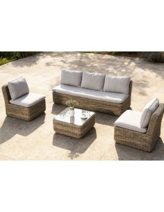 Sofá Set 4 de Ratán Sintético y Aluminio 2