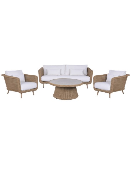 Sofá Set 4 de Ratán Sintético y Aluminio
