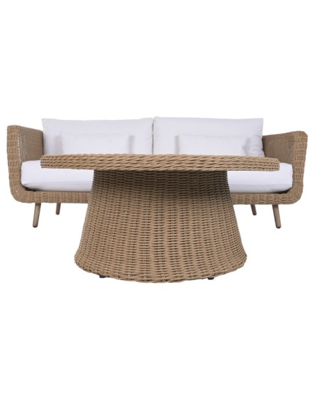 Sofá Set 4 de Ratán Sintético y Aluminio