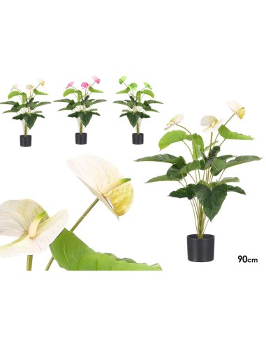 Planta Artificial Anturium Flor Flamingo