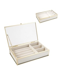 Joyero de Cristal con Filo de Oro