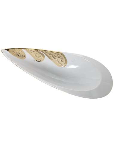 Centro Cerámica Dorado y Blanco