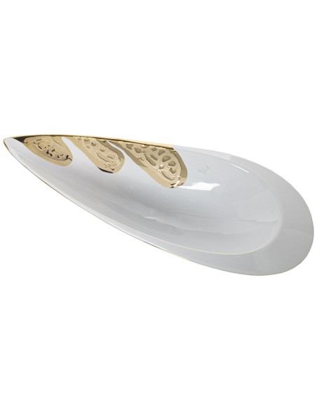 Centro Cerámica Dorado y Blanco