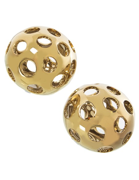 Bola de Cerámica Dorada Calada