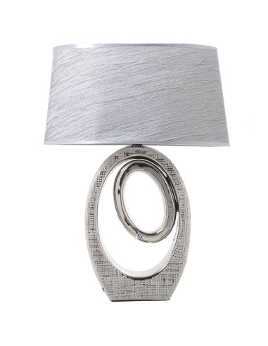 Lampara de Sobremesa Cerámica Plateada