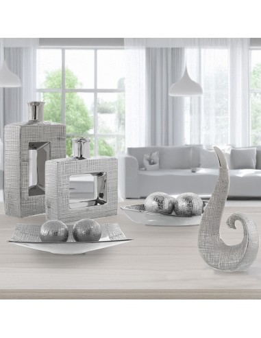 Lampara de Sobremesa Cerámica Plateada