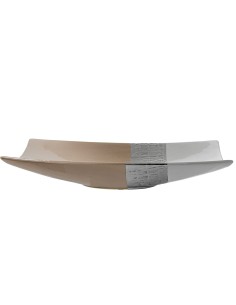 Centro Cerámica Blanco/Plata/Beige