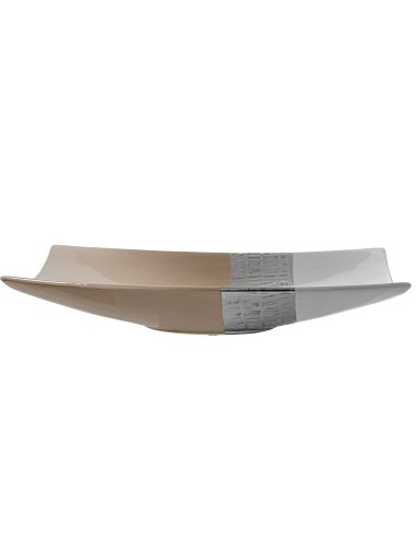 Centro Cerámica Blanco/Plata/Beige