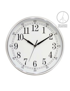 Reloj Cromado de Pared 33 cm