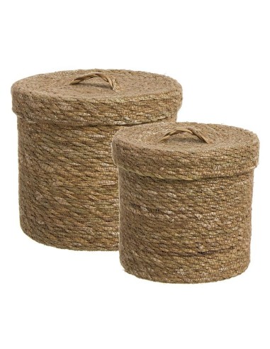 Cestas con Tapa de Alga Trenzada