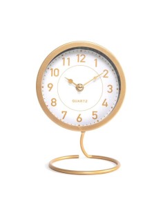 Reloj de Sobremesa en Blanco y Oro