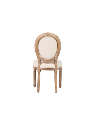 Silla Medallón de Lino y Patas de Madera