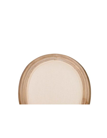 Silla Medallón de Lino y Patas de Madera