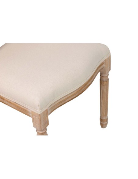 Silla Medallón de Lino y Patas de Madera