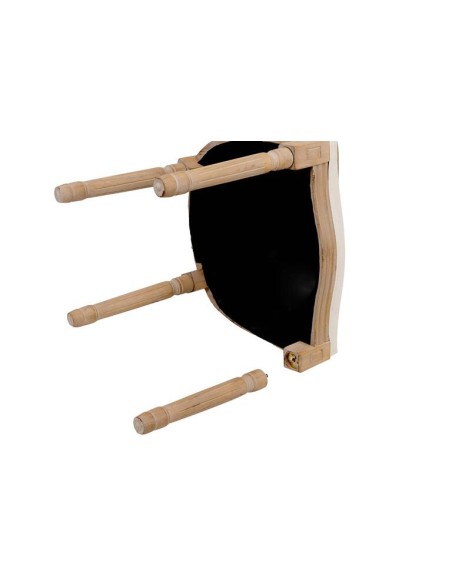 Silla Medallón de Lino y Patas de Madera