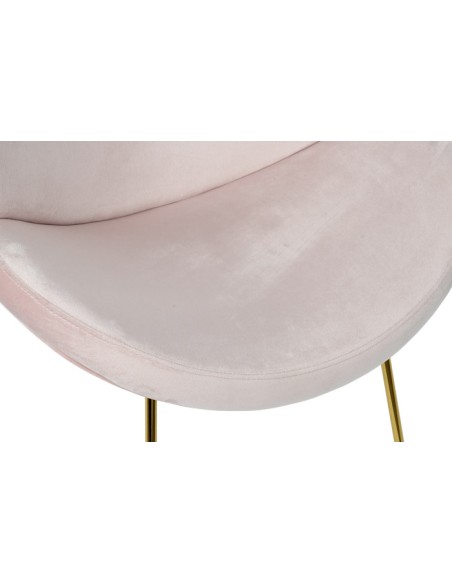 Silla de Metal y Poliéster en Rosa Palo