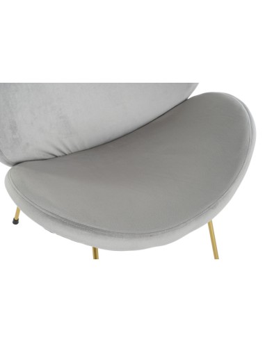 Silla de Metal y Poliéster en Gris Claro