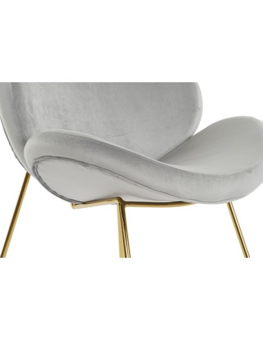 Silla de Metal y Poliéster en Gris Claro