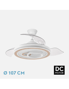 Ventilador DC Sultán 68W Blanco/Haya
