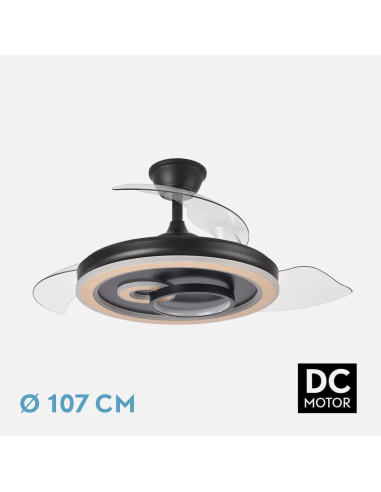 Ventilador DC Sultán 68W Negro/Madera