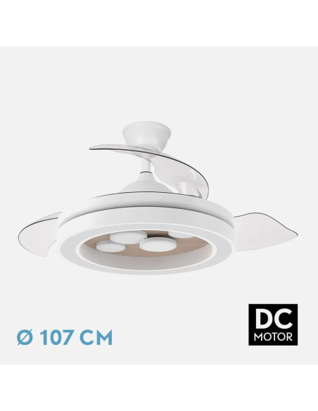 Ventilador DC Cupido 55W Blanco/Haya