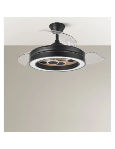 Ventilador DC Cupido 55W Negro/Madera