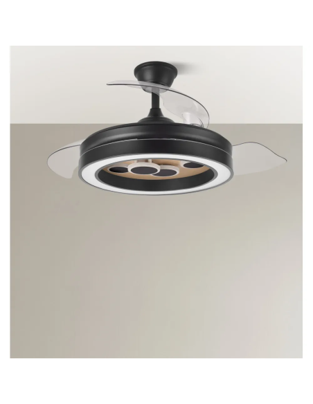 Ventilador DC Cupido 55W Negro/Madera