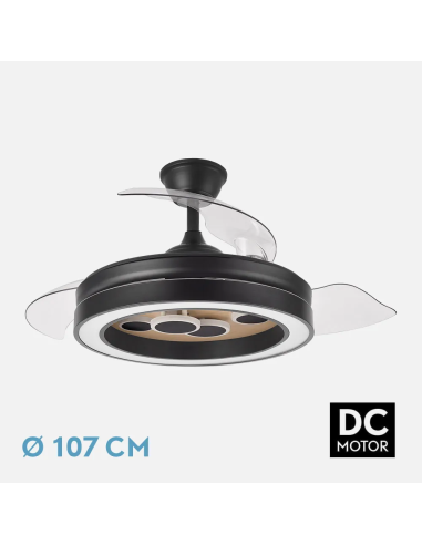 Ventilador DC Cupido 55W Negro/Madera