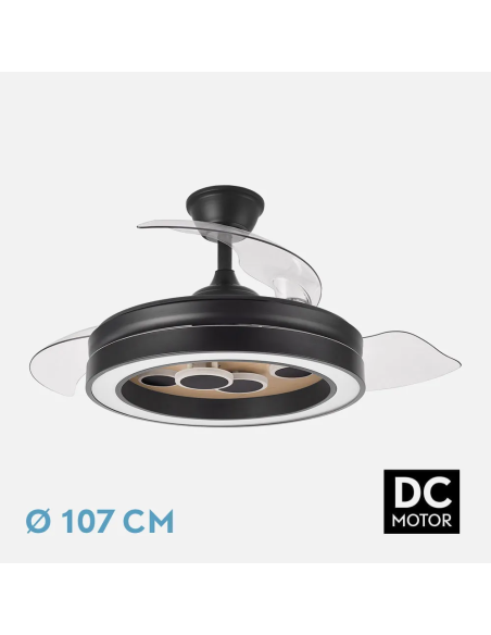 Ventilador DC Cupido 55W Negro/Madera