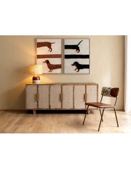 Mueble Aparador de Mango y Ratán