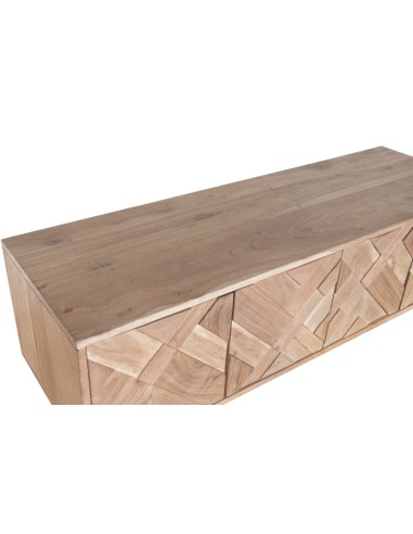 Mueble TV de Acacia y Metal Flotante