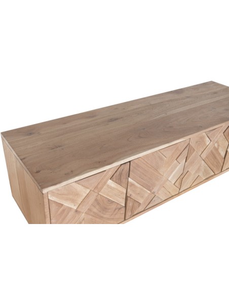 Mueble TV de Acacia y Metal Flotante