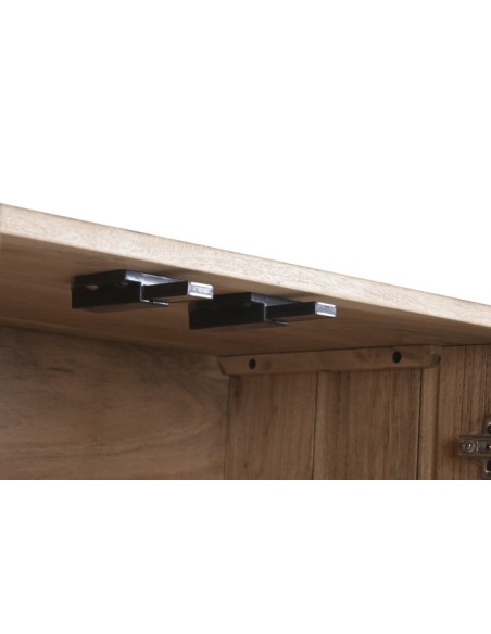 Mueble TV de Acacia y Metal Flotante