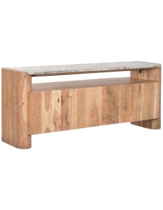 Mueble TV de Acacia y Mármol 2