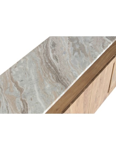 Mueble Aparador de Acacia y Mármol