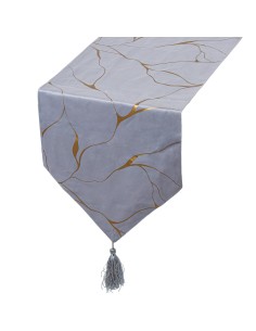 Camino de Mesa en Gris y Oro 2