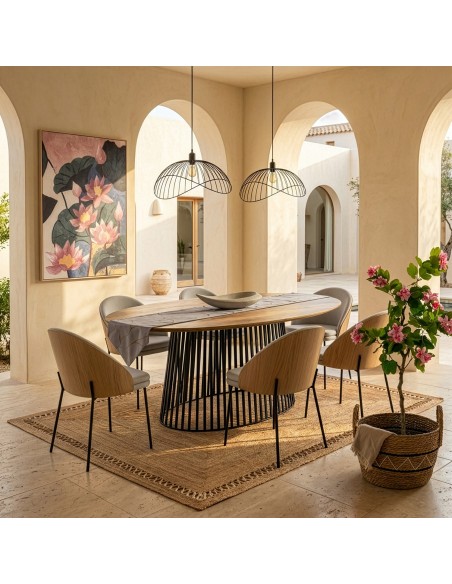 Camino de Mesa en Gris y Oro