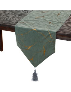 Camino de Mesa en Verde y Oro